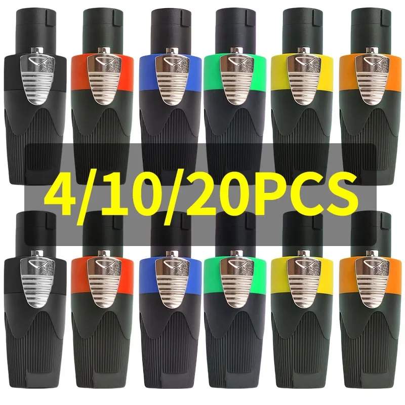 4/10/20pcs 4-Pin Neutrik Style Speaker Connectors - Twist Lock Plug for Amplifier Cable PA System