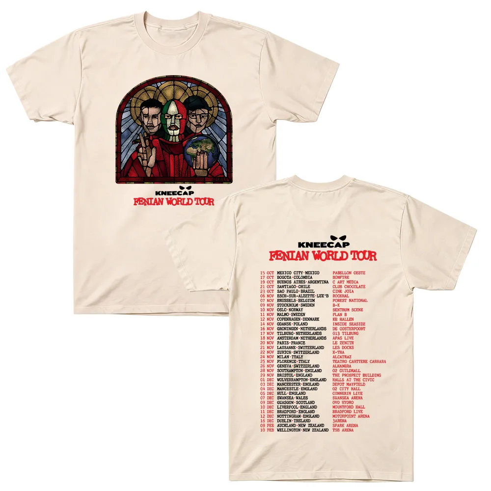 Kneecap Fenian World Tour T-Shirt für Männer und Frauen, Baumwolle, Hip-Hop-Rap-Band-Tee, Vintage-Punk-Grafik, Kurzarm, Casual T-Shirt, Y2K-Top – Detail 9