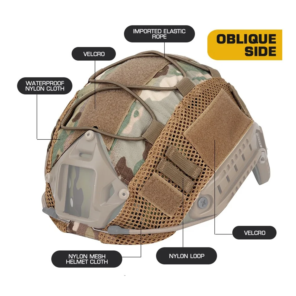 OPHIDIAN  Helmet Cover for Fast MH PJ BJ OPS-Core Helmet Airsoft Paintball Helmet Cover with Elastic Cord