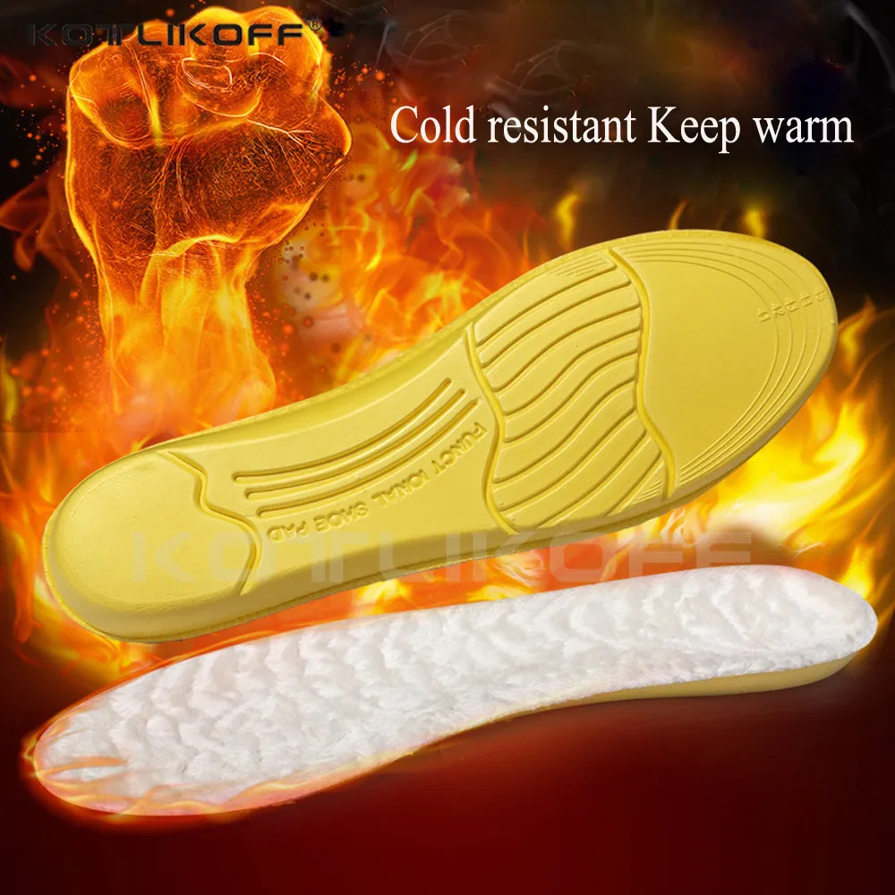 KOTLIKOFF Keep Warm Insoles For Winter Shoes Thick Heated Pad Cashmere Thermal Felt Insoles Snow Boots Soft Outdoors Shoe Pad