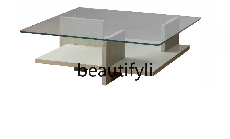 

Designer coffee table transparent glass surface creative splicing minimalist color furniture living room home