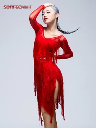 Latin Dance Dress Female Adult Winter Competition Performance Professional Training Clothing