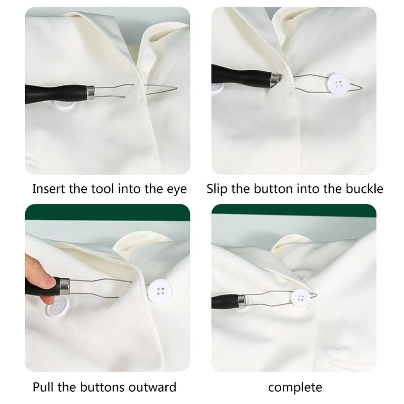 

Button Hook Helper Dressing Aid Assist Device One-Hand Gripper Puller Buttoneers