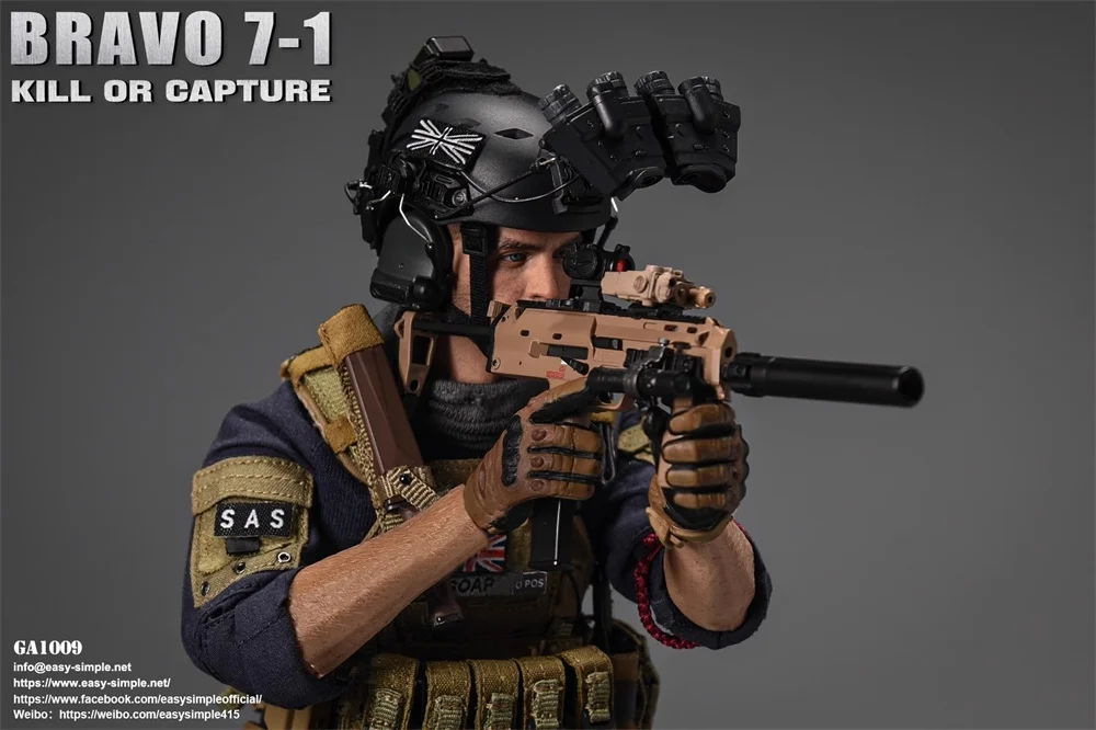 1/6 EASY&SIMPLE ES GA1009 Figurka Żołnierza Brytyjskiego, Figurka Akcji SAS z Pełnym Zestawem, Ruchoma, Dla Fanów i Kolekcjonerów