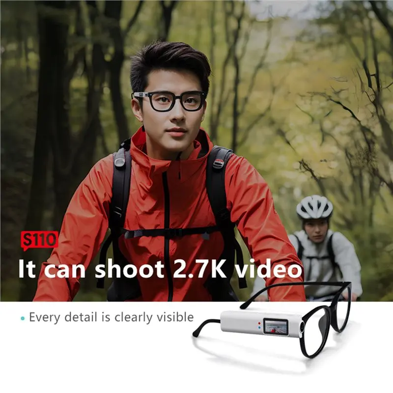 A99E-Eyeglasses Camera For Driving Hiking 64G Wifi Mini Digital Camera IPS Screen For Glasses Camera Motorcycle Action Cam