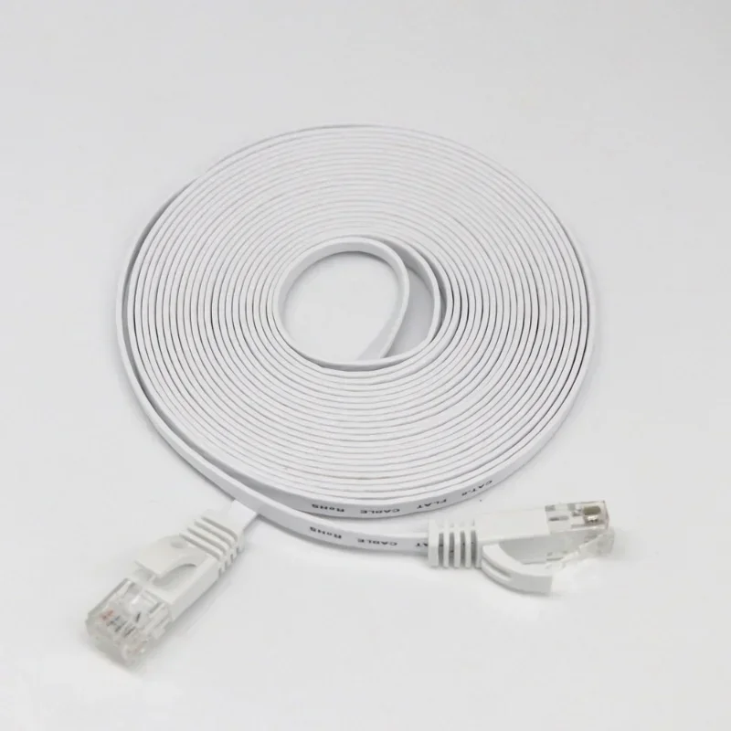 Profil Ultra Ramping dan Datar 1M/2M/3M/5M/10M/15M/20M RJ45 CAT6 Kabel LAN Jaringan Ethernet Router Patch UTP Datar Banyak Menarik