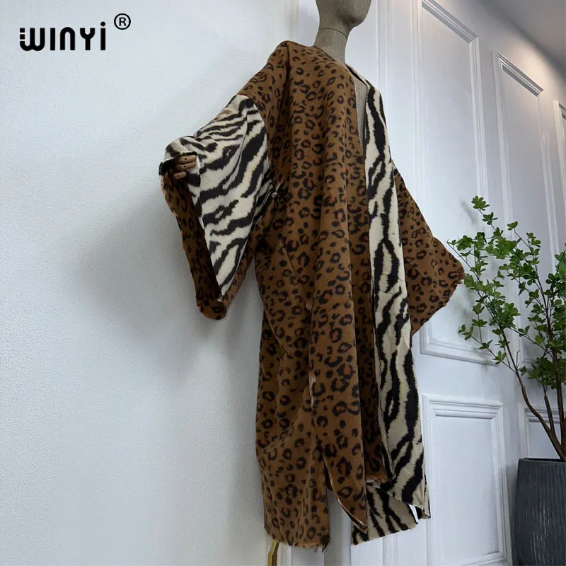 WINYI winter coat Africa women Retro print tassel Luxury Fur Loose OverCoat Thick Warm long down coat Europe cardigan new abaya