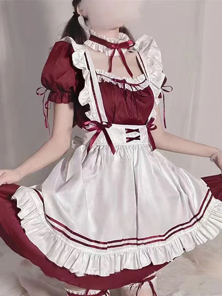 Disfraz de sirvienta de pecho bajo, Lolita Sexy, Anime, linda chica suave japonesa, Genshin Impact, Cosplay, bendición de los vecinos, uso