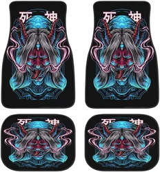 Shinigami Japan Culture Car Mats Universal Drive Seat Carpet Vehicle Interior Protector Mats Funny Designs All-Weather Mats Fit