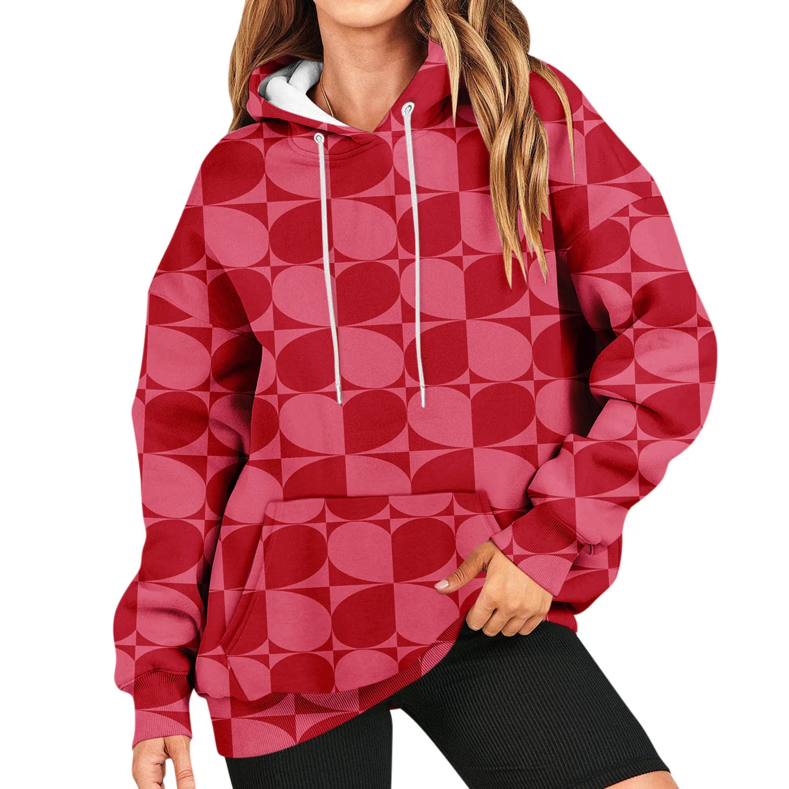 

Harajuku Hoodies Women Couple Print Sweatshirts Fashion Loose Long Sleeve Hoodies Tops Student Autumn Winter Female Clothes Top