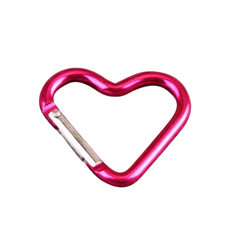 2PCS Heart-shape Carabiner Mini Metal Buckle Hook Clip Backpack Keychain Outdoor Tool Hiking Survival Climbing Equipment