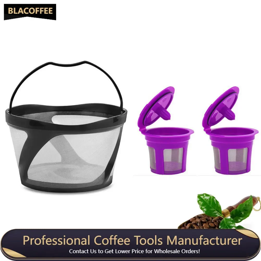 

Coffee Filter Metal Fine Mesh Cup Ground Coffee Filter Basket Reusable K Cups Pod Refillable Coffee Capsule K Duo Basket Filter