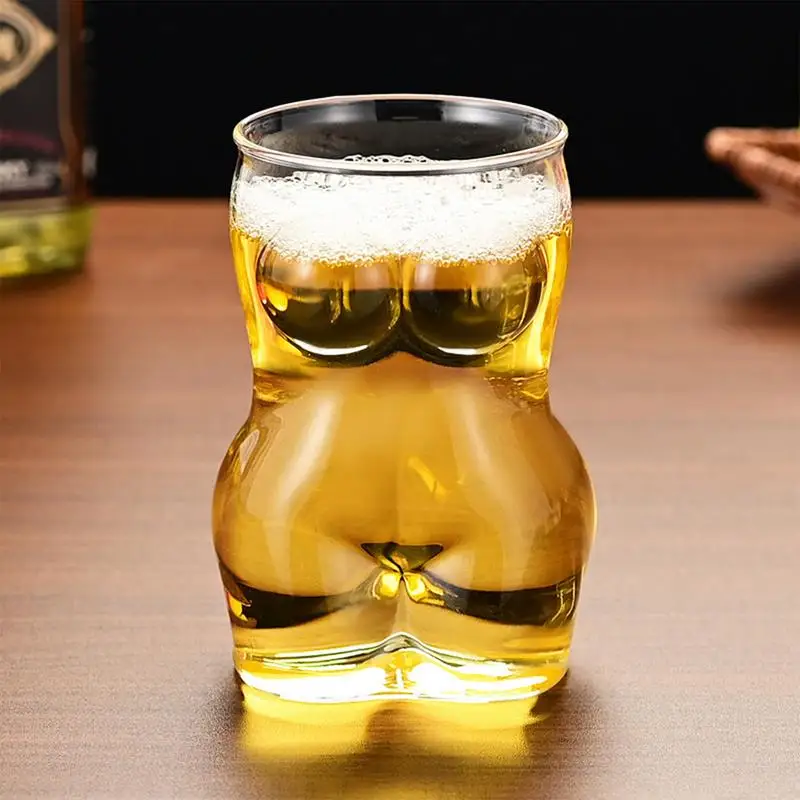 Glass Beer Mug creative Women Body Shaped Beer Glasses Water Cup Sexy Beer Mug Cocktail Glass Pub Drinking Mugs Beer Cup