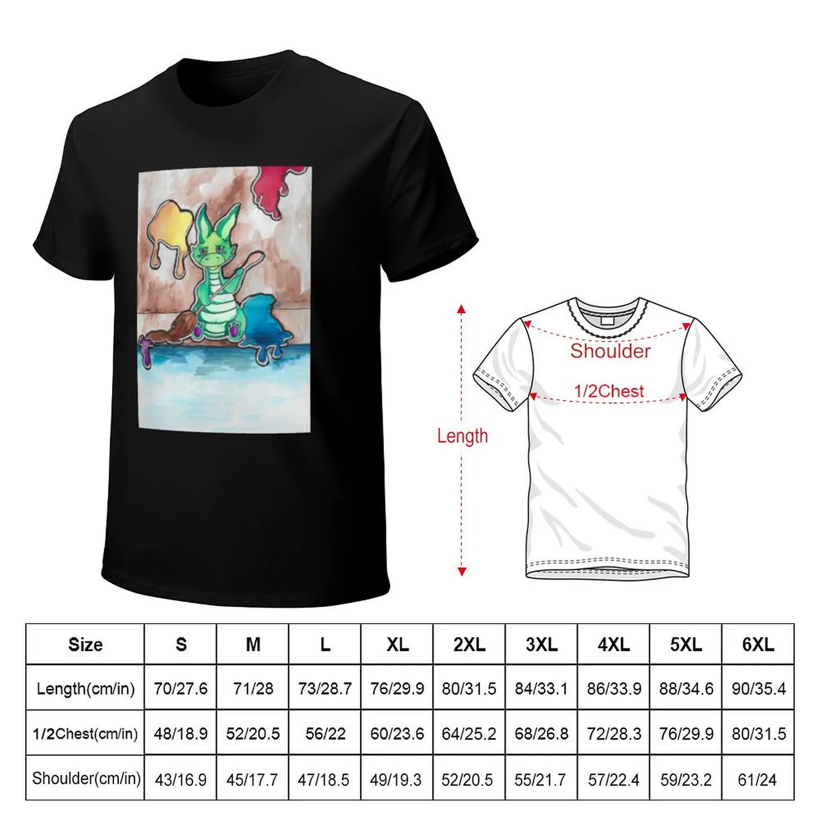 painter dragon T-Shirt aesthetic clothes blanks Aesthetic clothing anime figures t shirt men