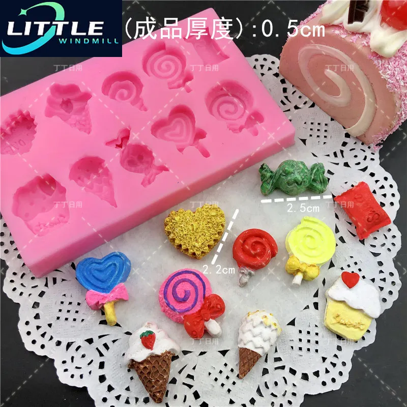 Ice Cream Shaped Silicone Mould Theme Cake Molds Chocolate Candy Making Tools Home Bakeware Cartoon Silicone Implement