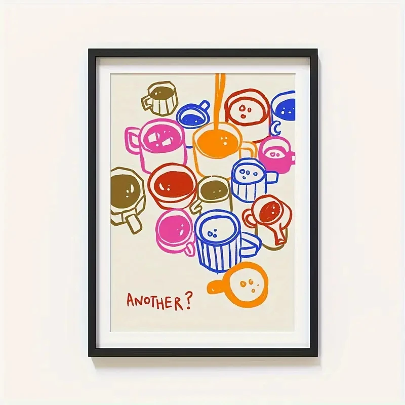1 Buah Poster Kopi Seni Dinding Apartemen Estetika untuk Dekorasi Ruang Makan Dapur Rumah Kamar Tidur Dekorasi Dinding Hadiah Karya Seni Kanvas