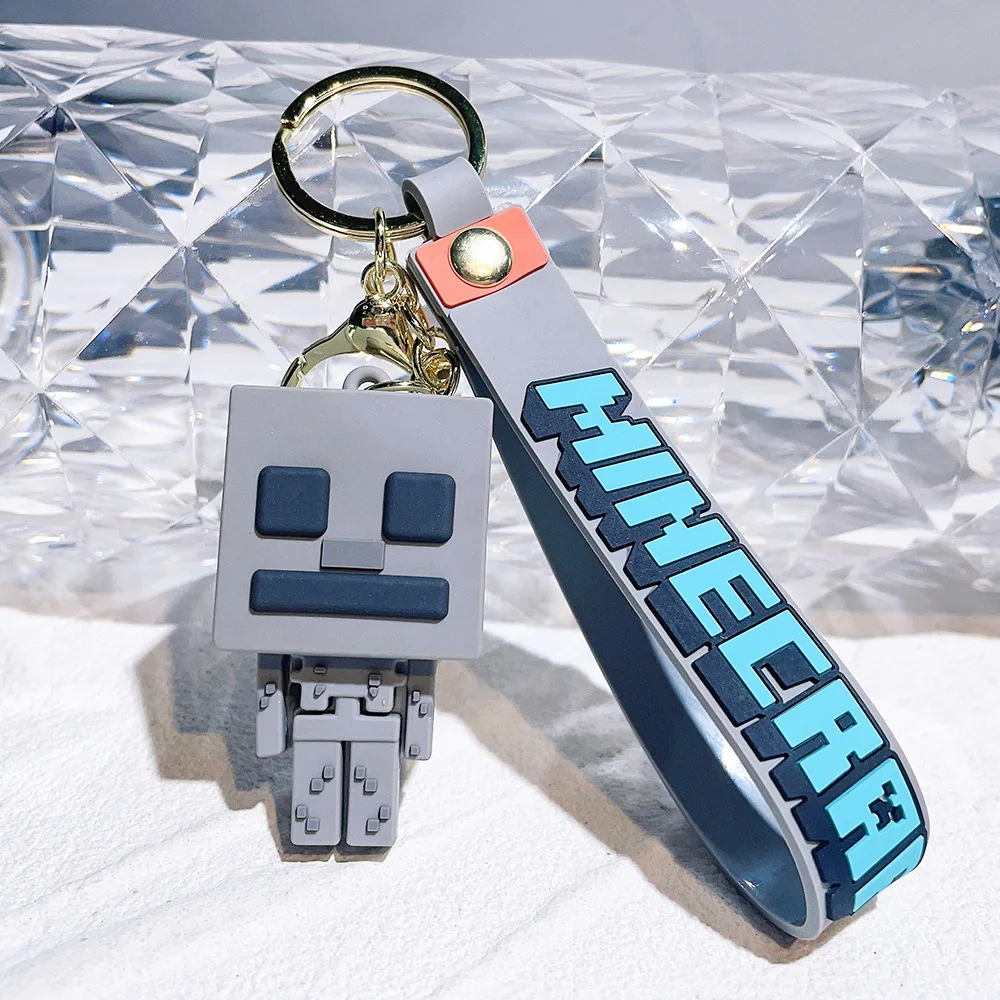 My World Soft Glue Pendant Keychain Car Pendant Cartoon Doll Pvc Building Blocks Classic New Fashion Keychain