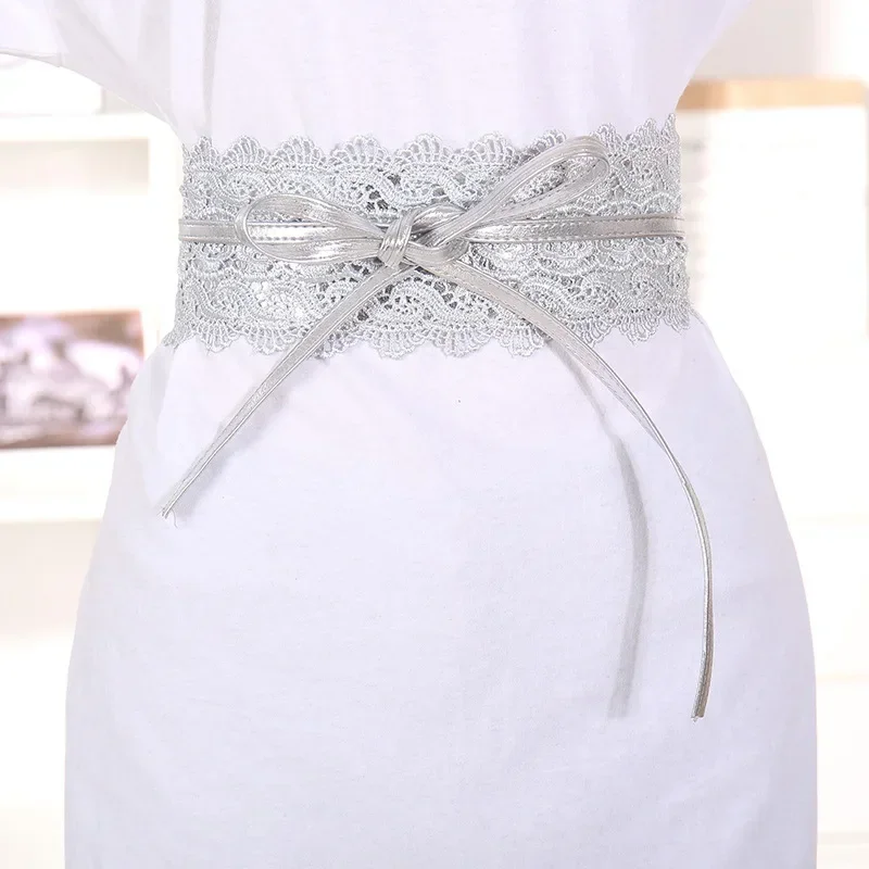 2024 Ladies Lace Extra Wide Corset Girdle Dress Shirt Fashion Sweet Decoration Belts for Women Luxury Designer Brand Black Red