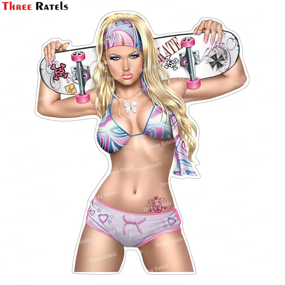 Three Ratels L167 Pinup Sticker Mechanic Girl Car Sticker Workshop Screwdriver Tuning Decals