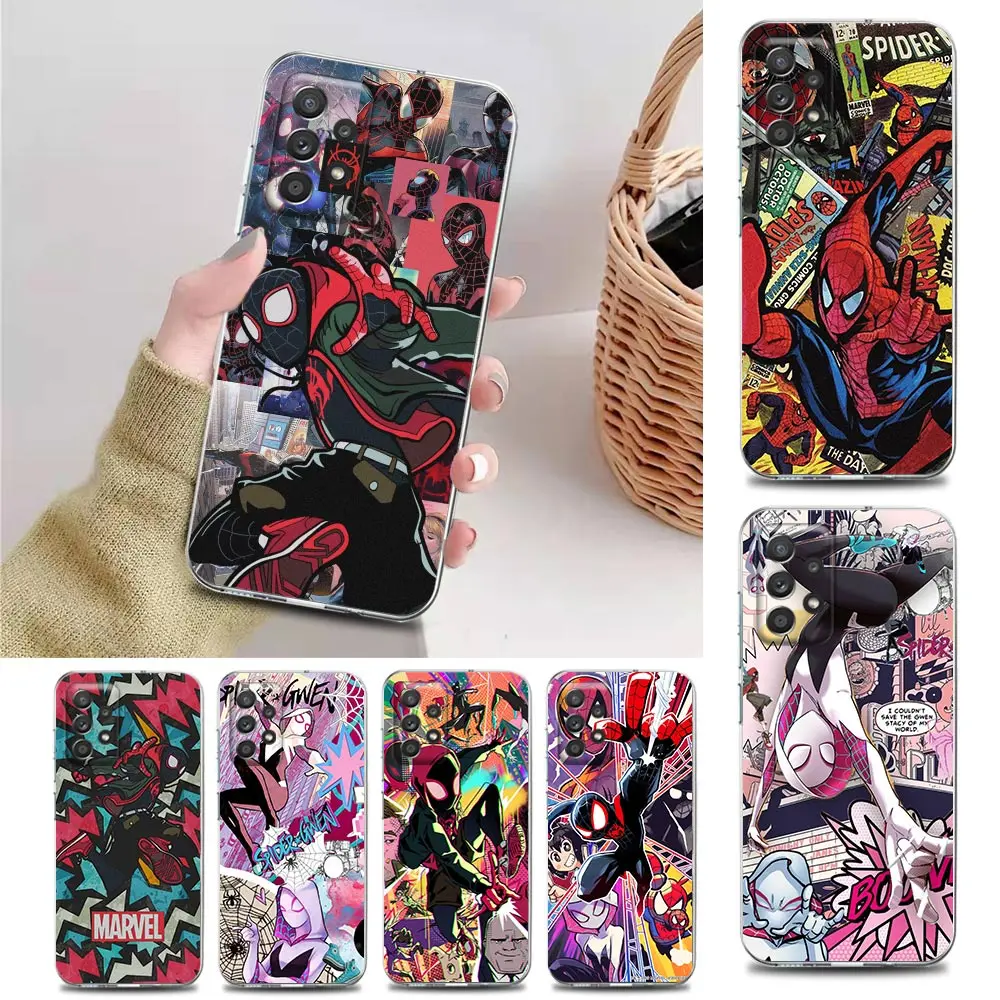Case For Samsung Galaxy A57 A37 A17 A07 A56 A36 A26 A16 A06 A55 A35 A25 A15 A54 A34 A73 Phone Cover Spiderman Spider-Gwen Marvel