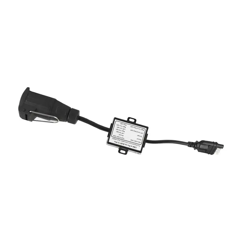 Ac29-New 4-Pin Flat Plug To EU 13-Pin Trailer Connector Wiring Adapter Portable Trailer Light Circuit Converter US