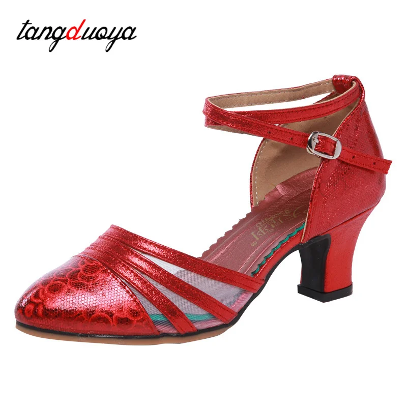 Zapatos de baile latino para mujer/niña, zapatos de baile de salón, Tango, Pole, tacón de 5,5 cm, novedad