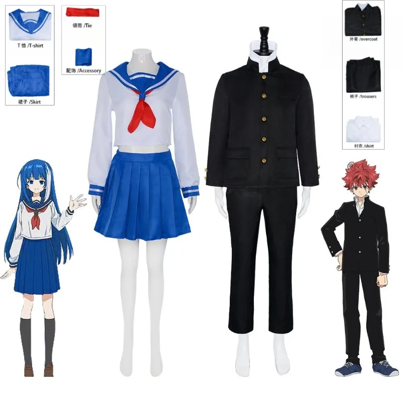 

Mission Yozakura Family Asano Taiyo Yozakura Mutsumi Cosplay Costume High School Uniform Blazer Pleated Skirt for Cosplay Party
