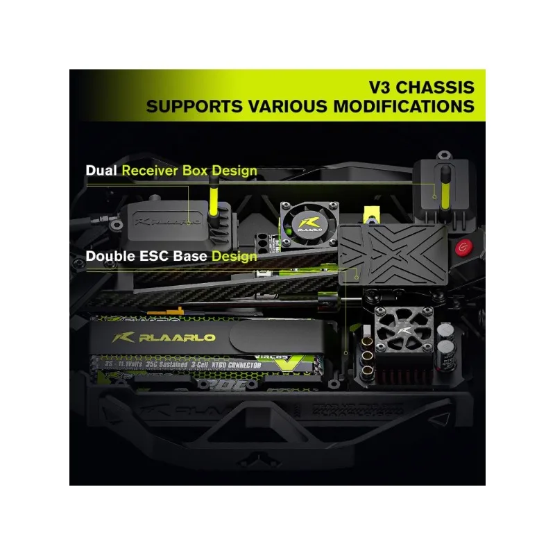 RLAARLO 1/10 Brushless Carbon Fiber RC Drift Cars For Adults With Gyro, Max 50 Mph Fast RC Rally Car, 2.4Ghz All Terrain