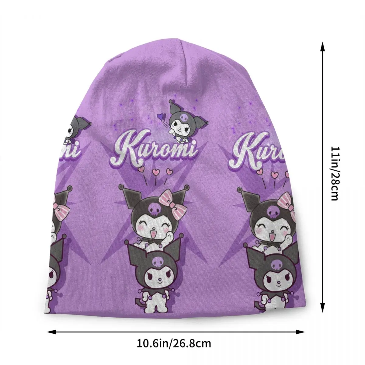 Custom Kuromi Anime Cartoon Skullies Beanies Caps For Men Women Unisex Fashion Winter Warm Knitting Hat Adult Bonnet Hats