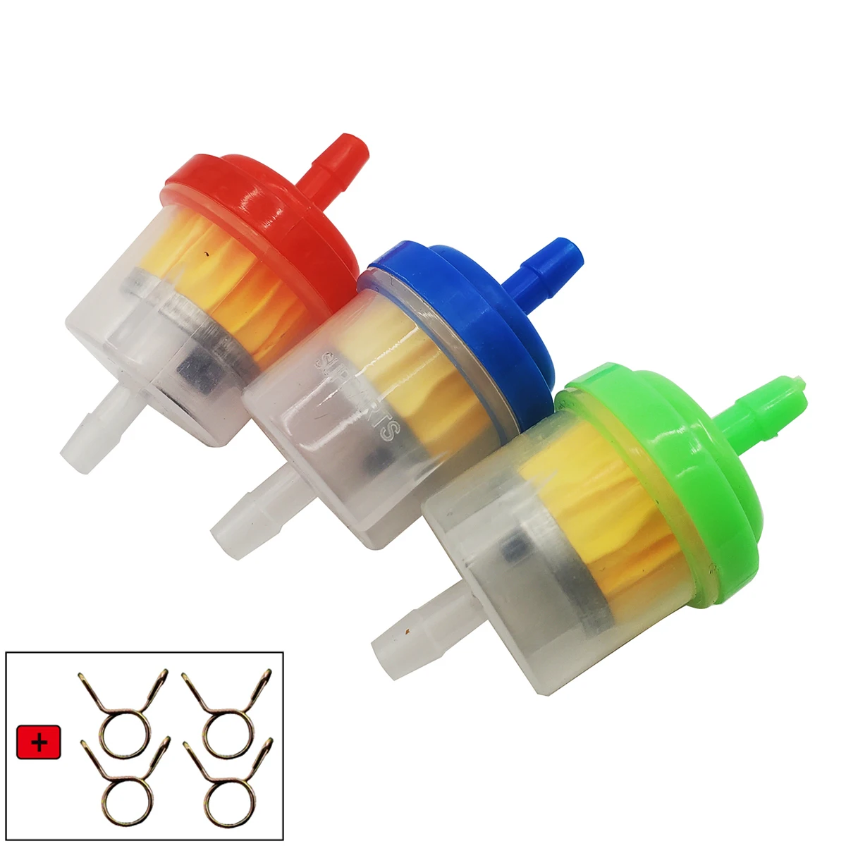 Plastic Red Blue Green Magnetic Inline Gas Fuel Filter For Motorcycle Motorbike Moped Scooter Dirt Pit Bike New