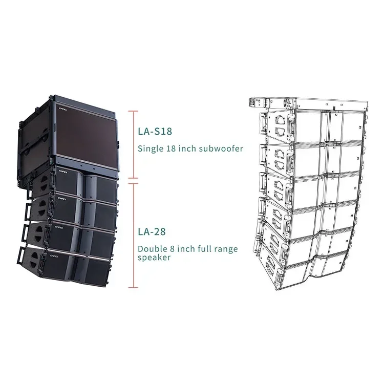 Pa sistema de som alto-falantes line array conjunto profissional 8 polegada 18 polegada concerto ao ar livre palco passivo line array alto-falante