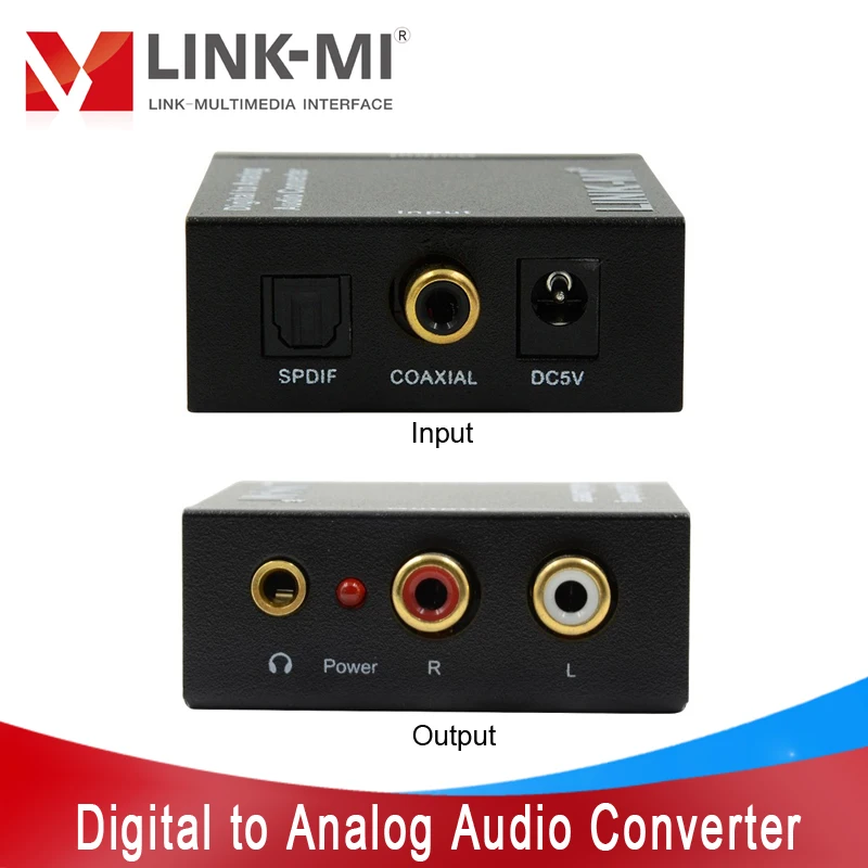 

Digital to Analog Converter with audio support Coaxial Toslink 1xRCA(Coaxial) L/R audio and 3.5mm Audio Converter