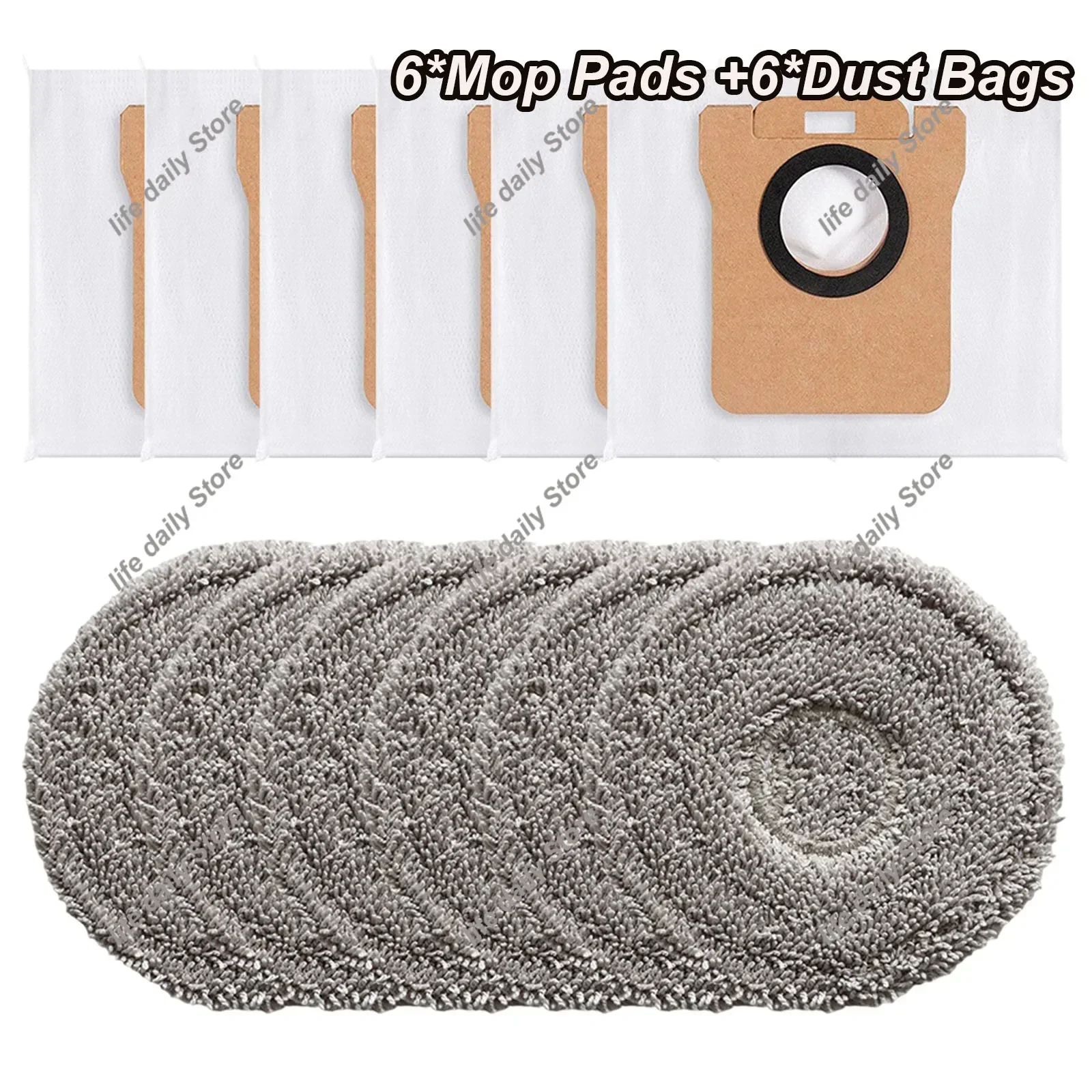 

12pcs/set Mop Pads Dust Bags For Xiaomi X20 Plus For Dreame For L10 Ultra Robot Vacuum Cleaner Parts Home Sweeper Accessories