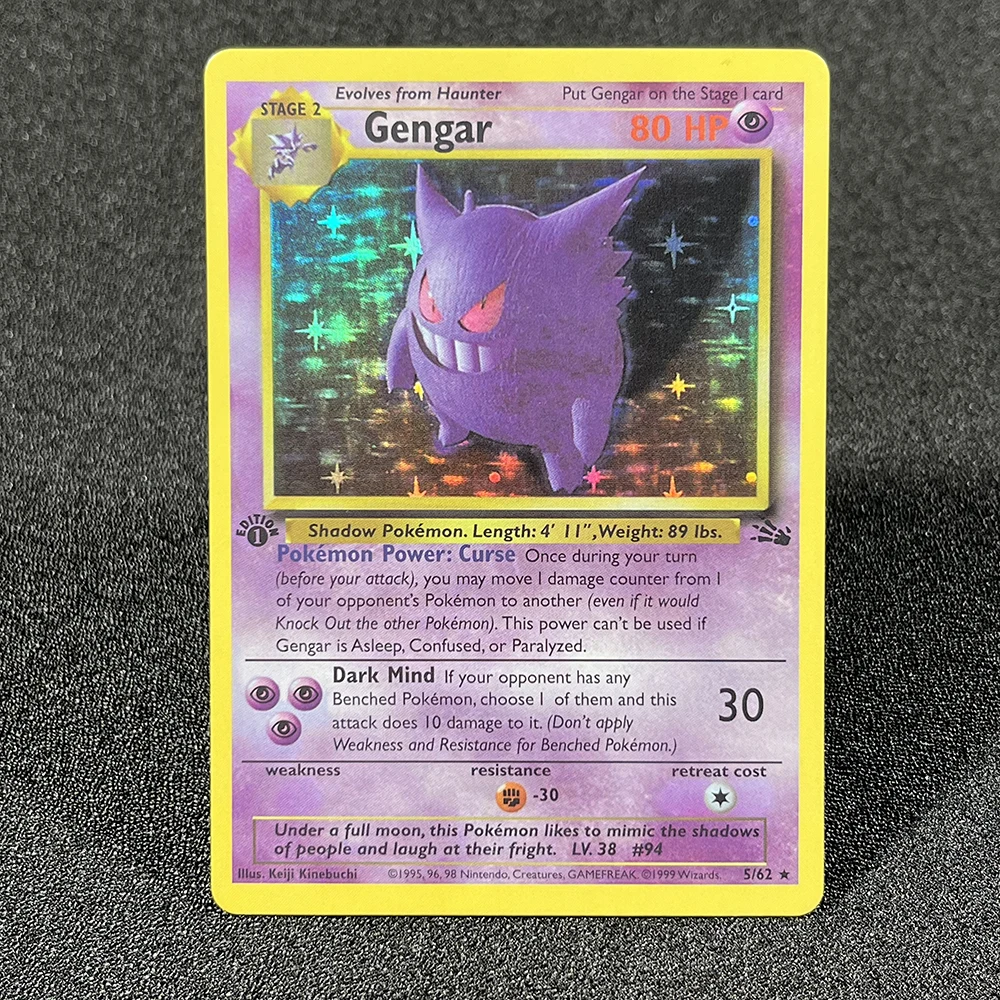 Pokémon Einzel karten klassische articuno fossile Dragonit Gengar Zapdos dito lapras kabutops Folien karten Spieles ammlung ptcg Proxy