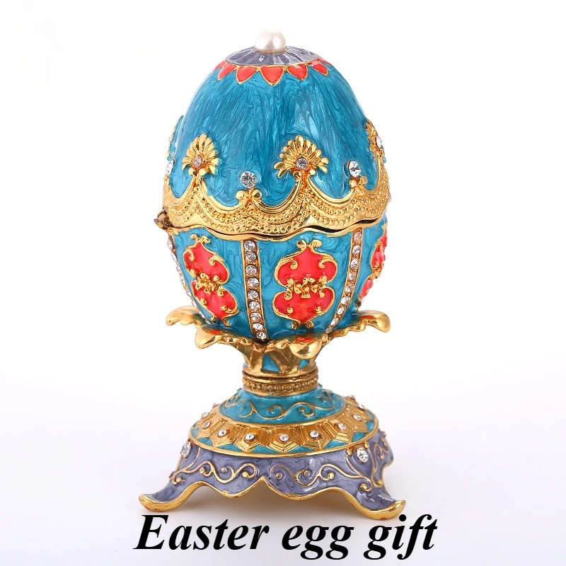 

European Easter Egg Gifts Enamel Painted Diamonds Metal Crafts Gifts Ornament