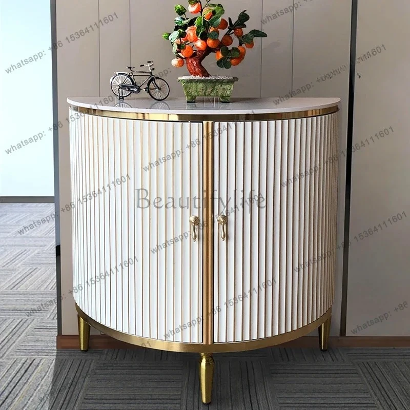 Light Luxury Modern Wall Semi-round Living Room High-end Side Cabinet Simple Entry Door Wall Side Cabinet