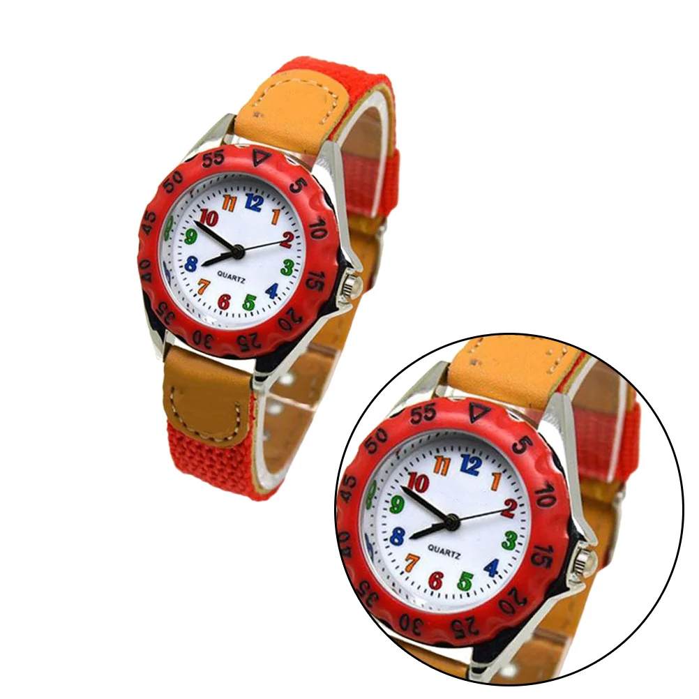 

Fun Cartoon Child Watch for Students Red Nylon Band Accurate Quartz Movement Comfortable Wear Kids Wrist Watch Gift for Girls