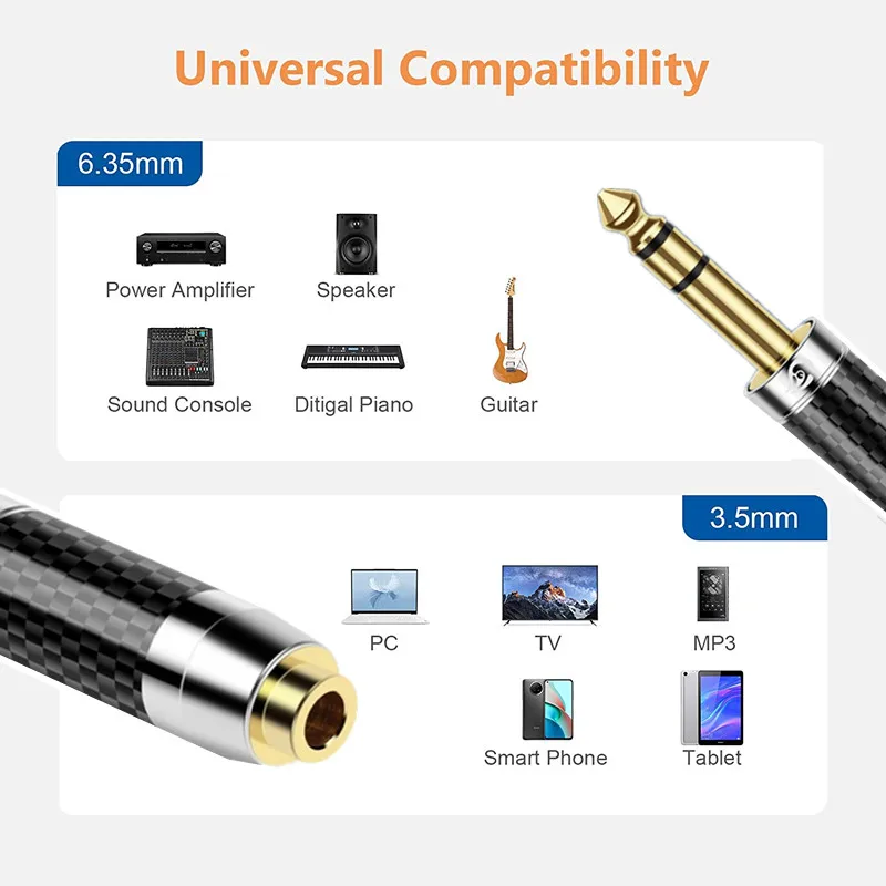 6.35mm to 4.4mm 3.5mm 2.5mm Adapter 6.5 to 2.5/3.5/4.4 Stereo Jack Headphone Audio Adapter Plug Audio Adapter Compatible for PC