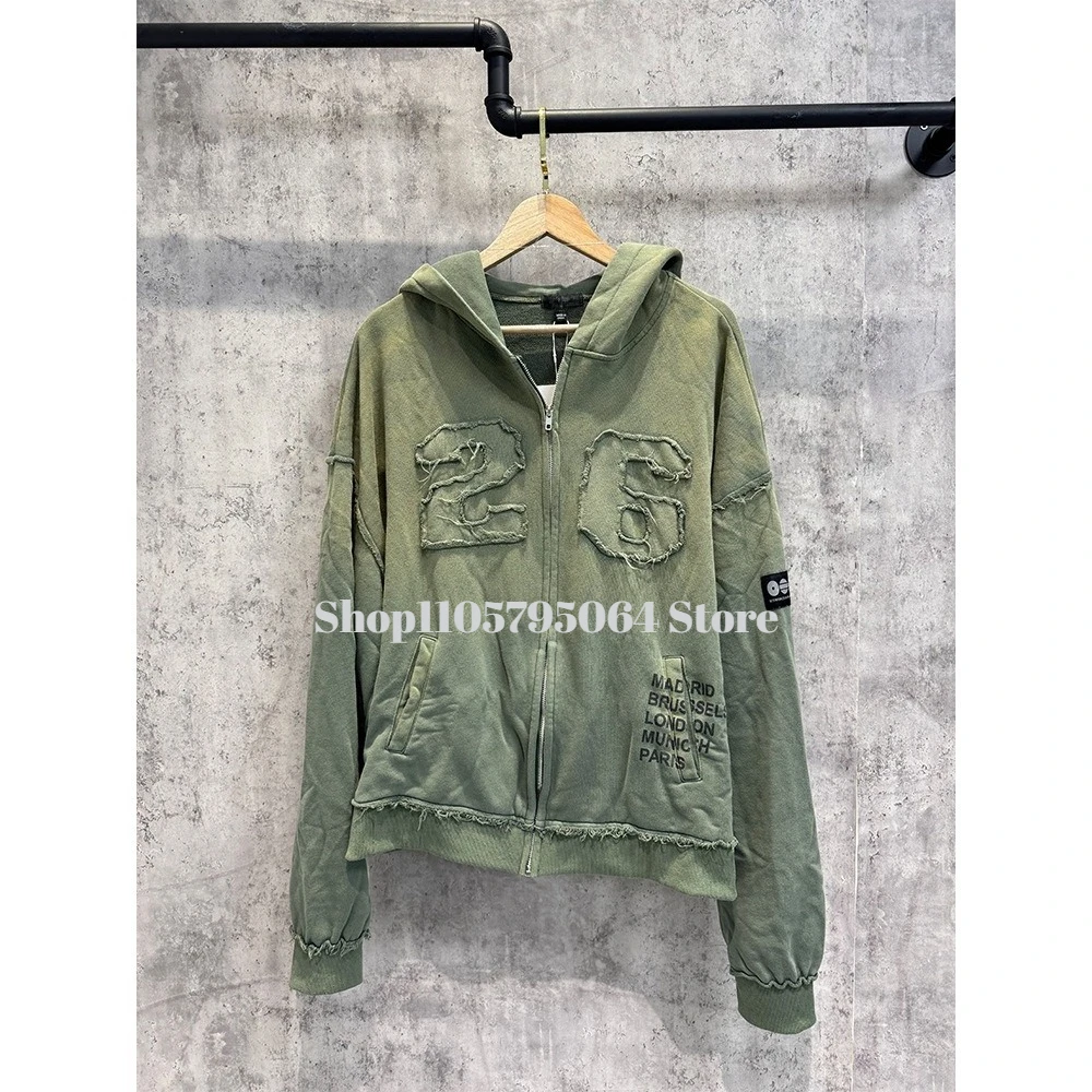 ARIRANG Tour Cotton Washed Letter Printed Hoodie with Adhesive Zipper Coat, Unisex Jacket