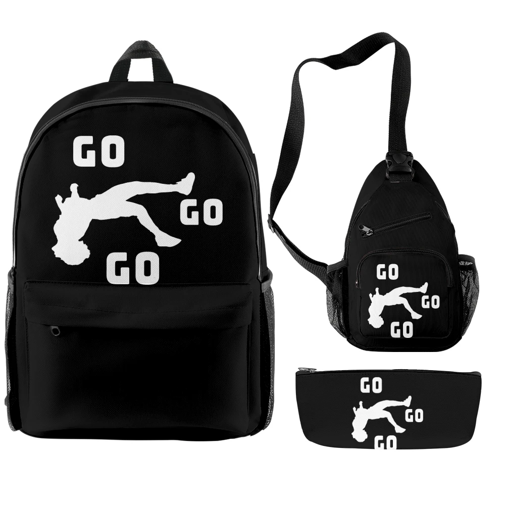 

Nidal Wonder Go Go Go Backpack Three Piece Set Women Men Shoulders Bag Fashion Streetwear Unisex Travel Bags