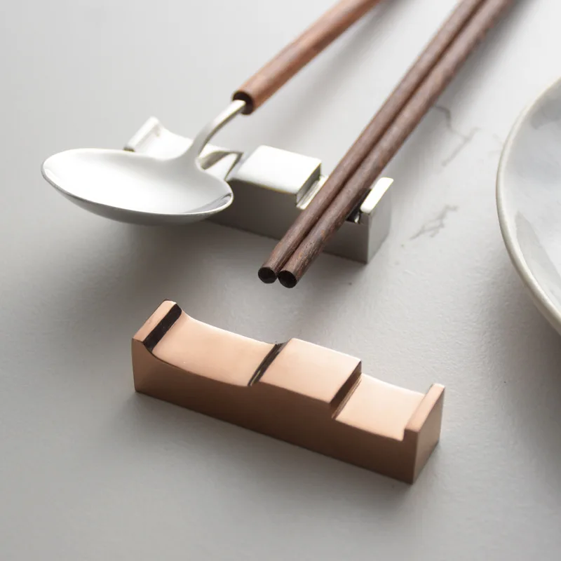 

Stainless Steel Spoon Chopstick Rest Household Chinese Restaurant Kitchen Reusable Dinnerware Spoon Fork Rest Rack Tableware