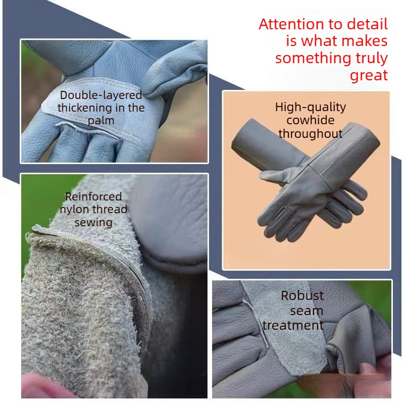 ถุงมือทำสวนหนังวัวแท้ระดับมืออ - Gardening Gloves Thorn Proof Leather บทวิจารณ์และราคา