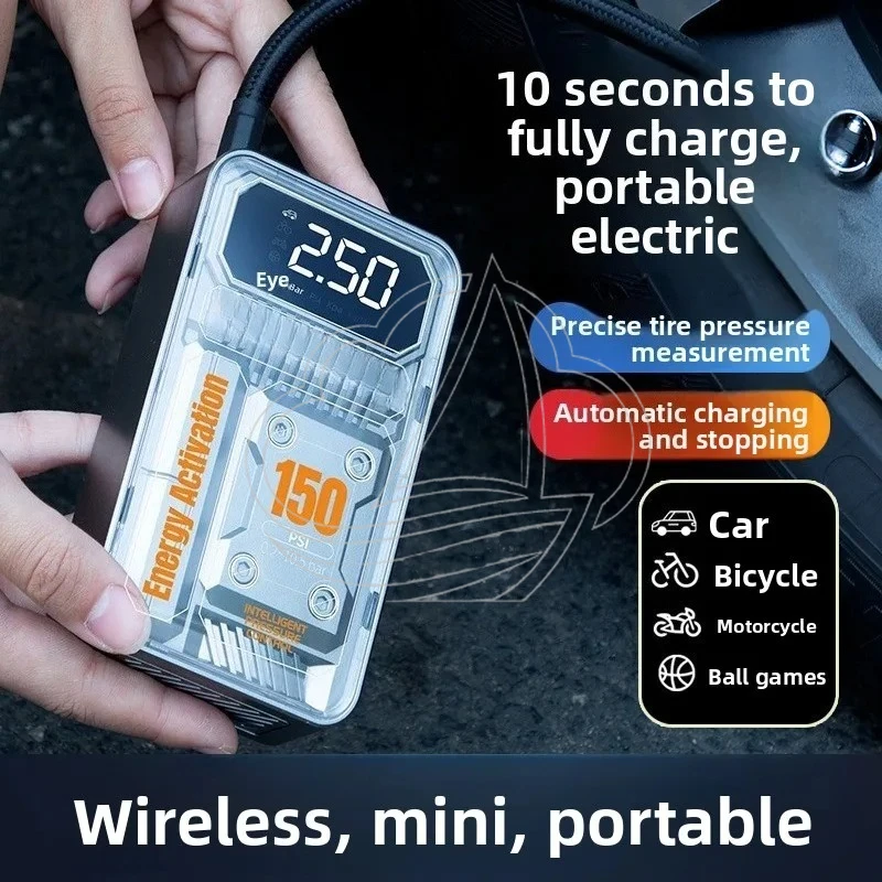 Wireless Rechargeable Car Tire Inflator 150PSI Dual Pump Digital Air Pump For EV Car Bicycle Tires