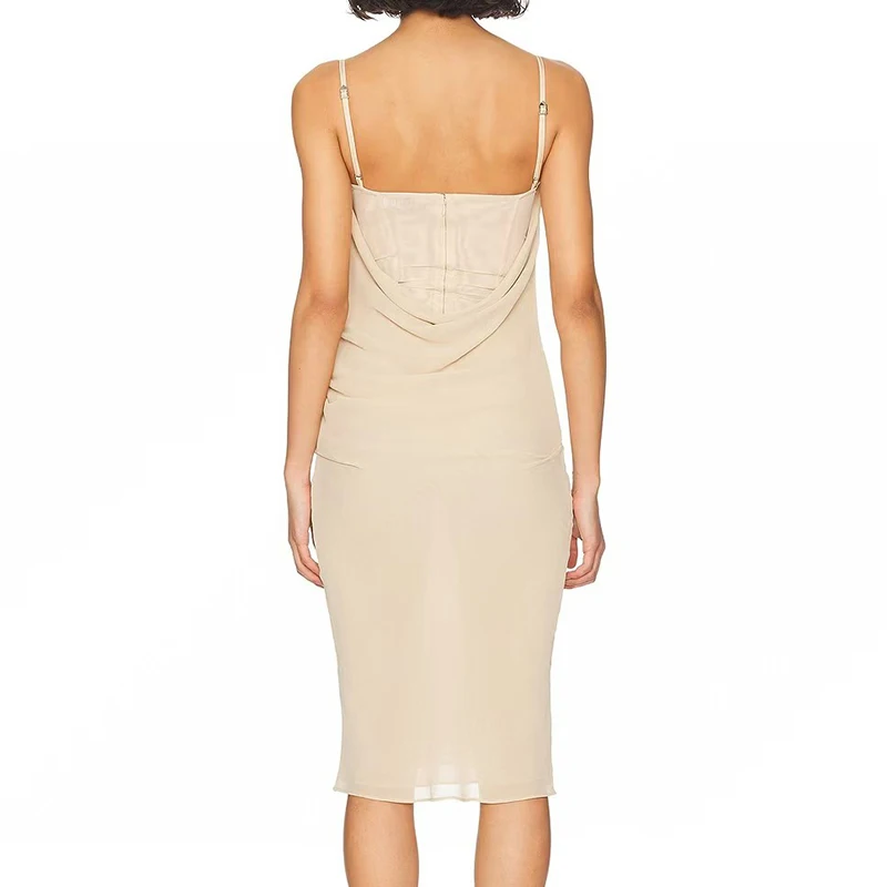 Vestido de emenda de camada dupla de strass quente feminino, moda sexy plissado halter vestido longo, vestidos de alta qualidade, primavera, novo,