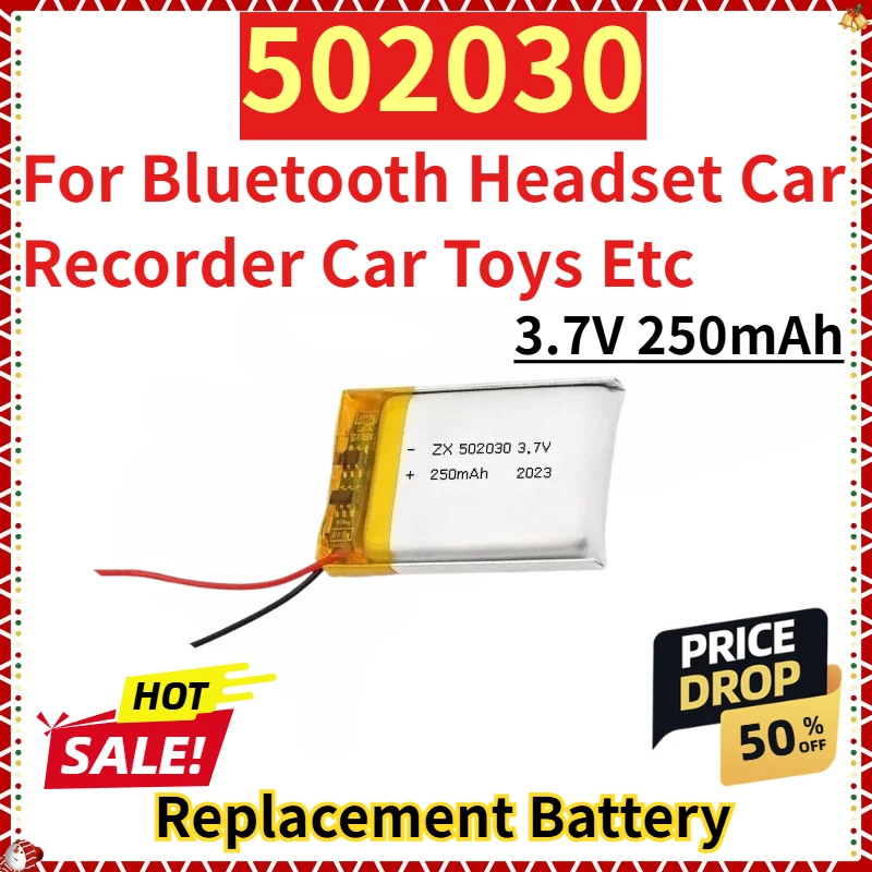 

For Bluetooth Headset Car Recorder Car Toys Etc New Replacement Lipo Polymer Rechargeable Battery 3.7V 250mAh 502030