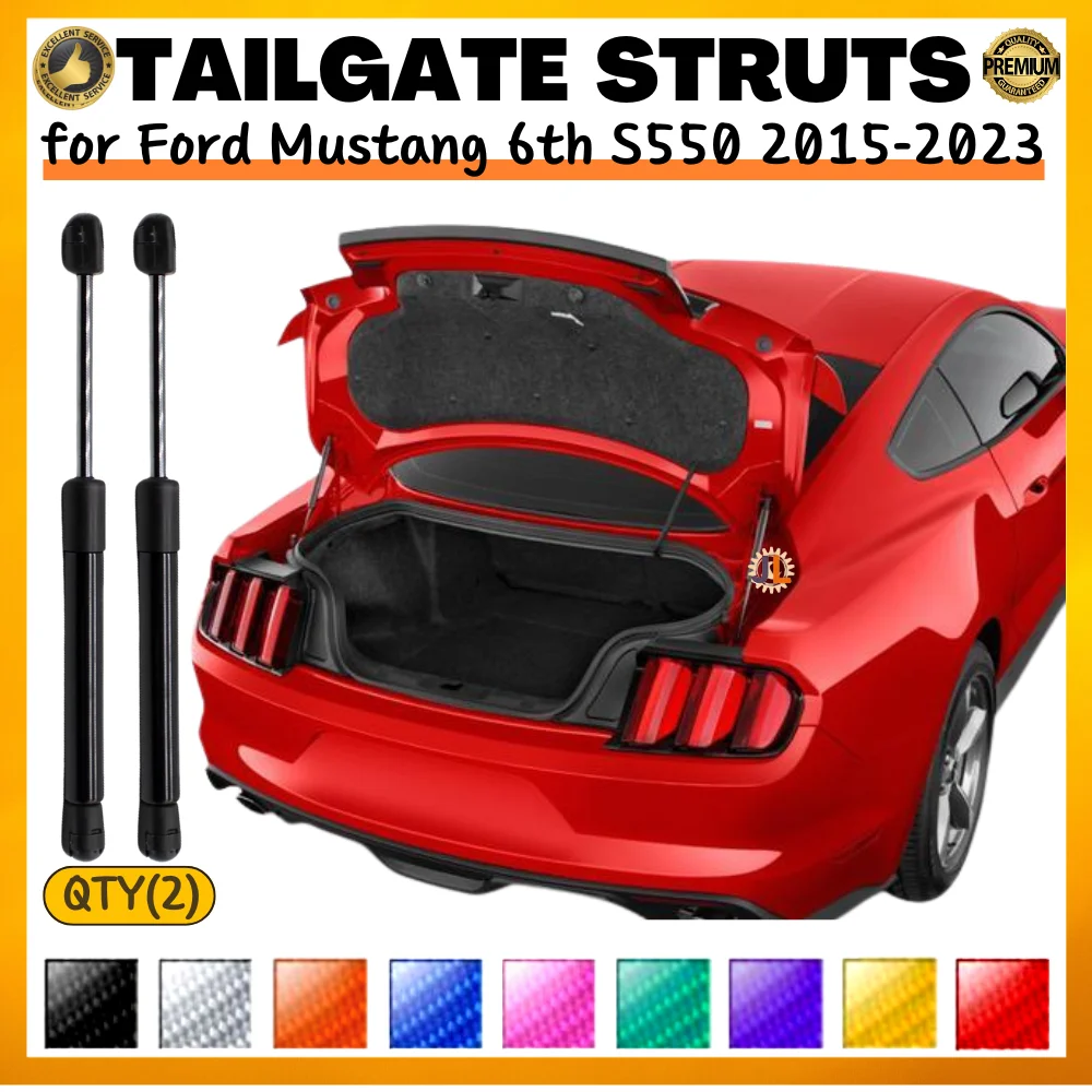 Qty(2) Trunk Struts for Ford Mustang 6th S550 2015-2023 Rear Tailgate Boot Lift Supports Shock Absorbers Gas Springs Dampers