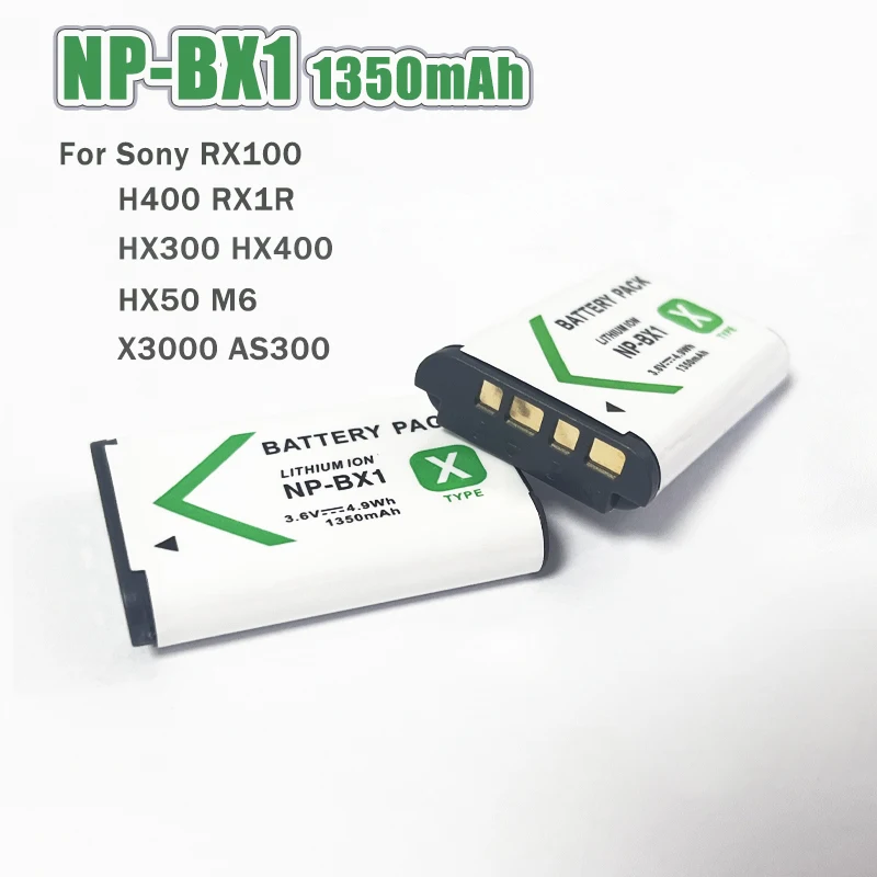 

For SONY NP-BX1 NPBX1 Camera Battery 1350mAh for Sony RX100 H400 RX1R HX300 HX400 HX50 M6 M7 X3000R X3000 AS300