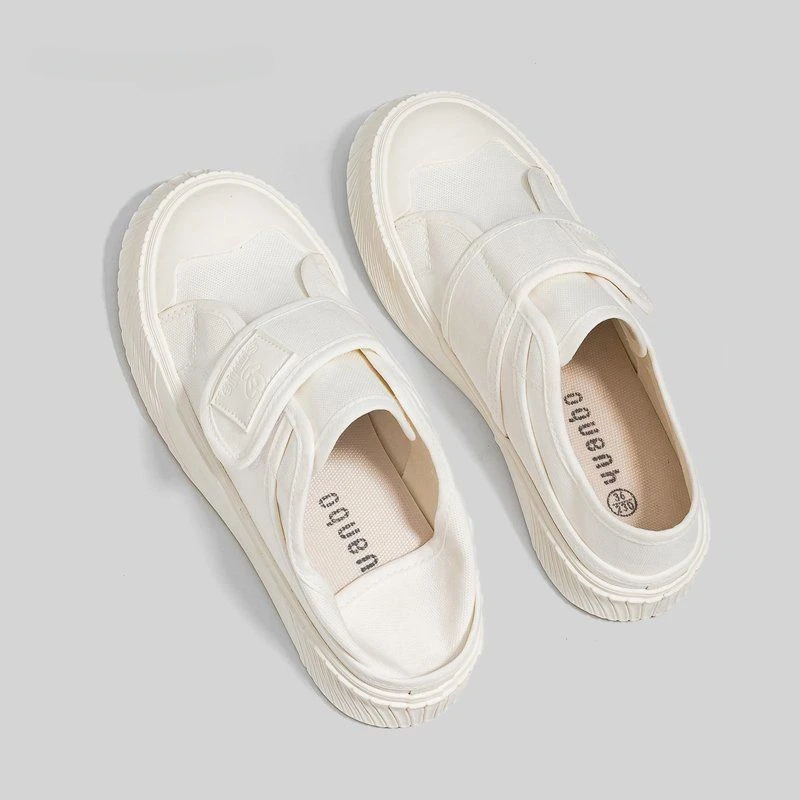 Women Footwear Kawaii Canvas Ladies Shoes Cute Round Toe White Casual Fashion 2024 A Original High Quality on Offer Cheap New In