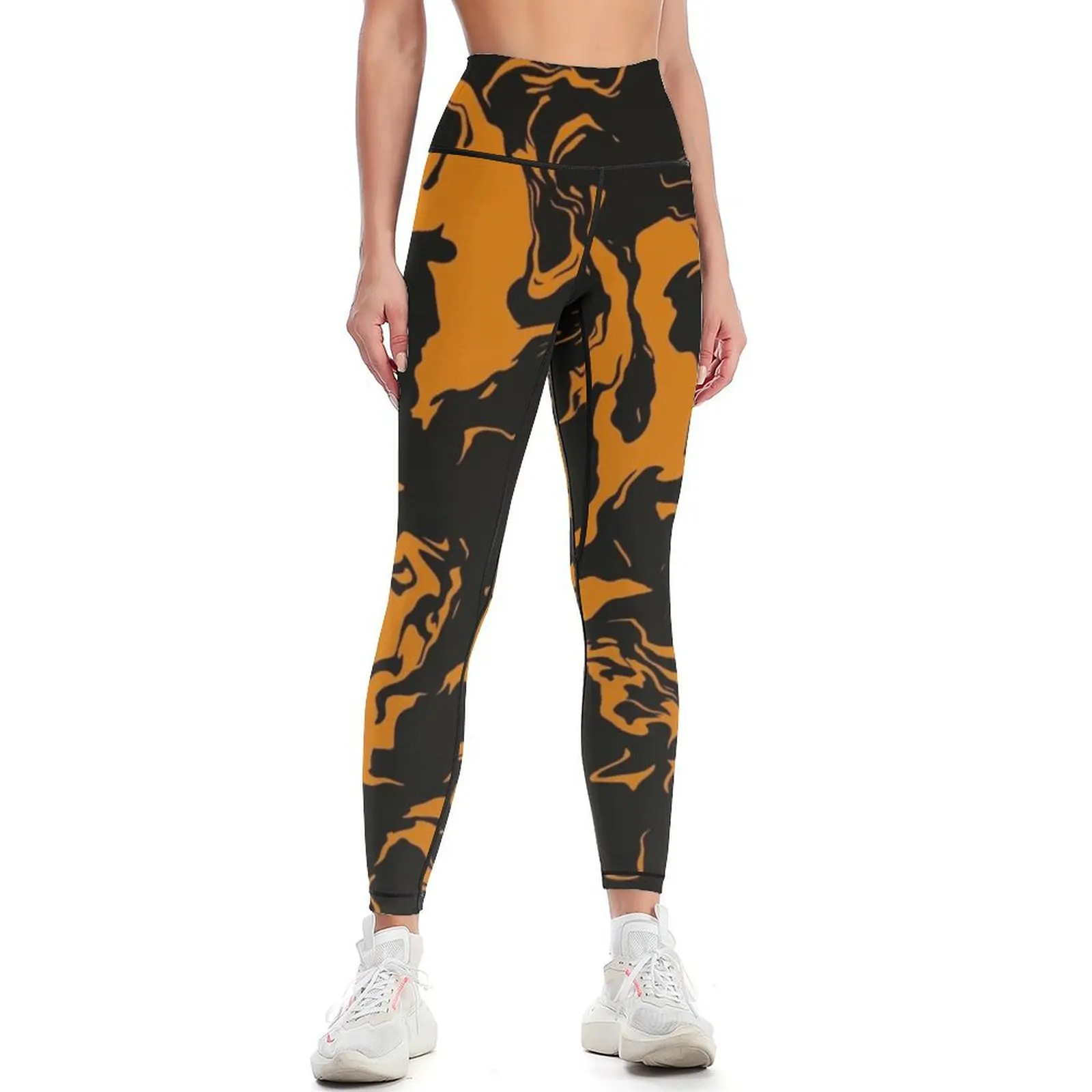 

Orange and black Leggings for fitness joggers for jogging pants gym top Womens Leggings