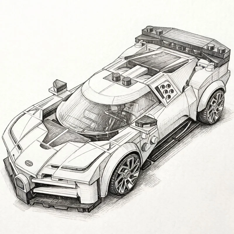 

2026 New Supercar Bugatti Centodieci Supercar Building Blocks Toy Gift,Educational toys,Home Decoration